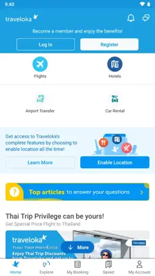 Traveloka android App screenshot 1